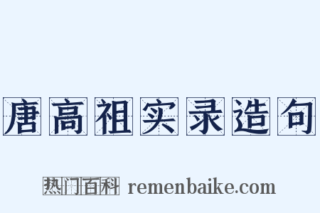 唐高祖实录造句是什么意思的图片